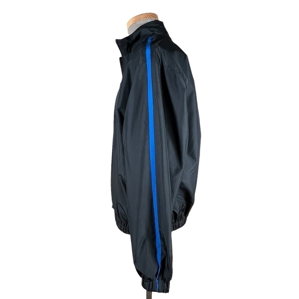 Champions Tour Men’s 1/4 Zip Black Windbreaker With Blue Stripes Medium EUC - Picture 7 of 10